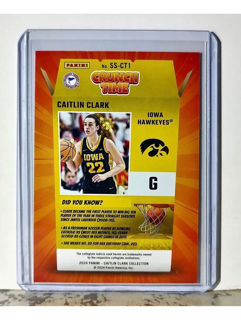 2023-24 Caitlin Clark Panini Donruss #SS-CT1 Crunch Time Card Iowa Hawkeyes